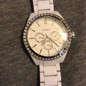 White fossil watch
